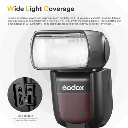 Miniatura 4 de Godox TT685II-F Flash para Fuji, TTL Cámara Flash Speedlite, sincronización de alta velocidad, sistema inalámbrico X 2.4G GN60, conversión