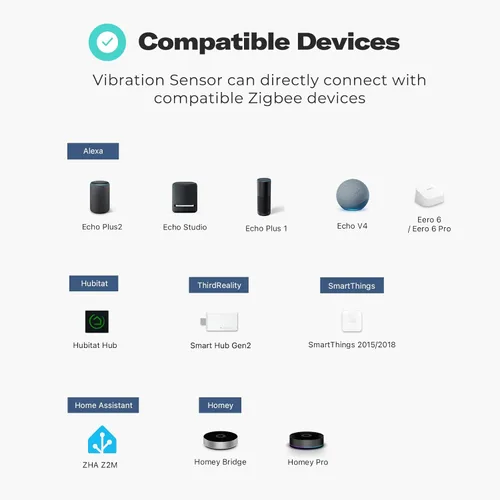 Miniatura 5 de THIRDREALITY Sensor de vibración inteligente con alarma de 110 dB, requiere concentrador Zigbee, sensibilidad ajustable, funciona con SmartThings