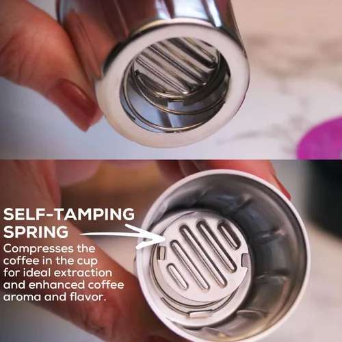 Miniatura 6 de EZ-Cup - Cápsulas de café reutilizables de acero inoxidable para Keurig + 25 filtros de papel desechables, cápsula recargable compatible con Keurig