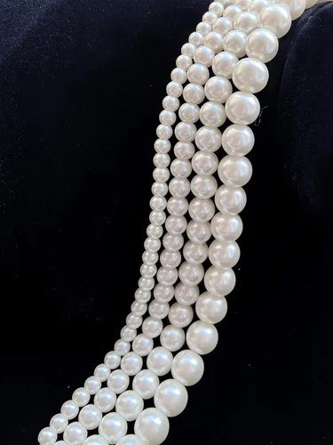 Miniatura 5 de Gionforsy Collar de perlas blancas para mujer, collar de perlas para boda