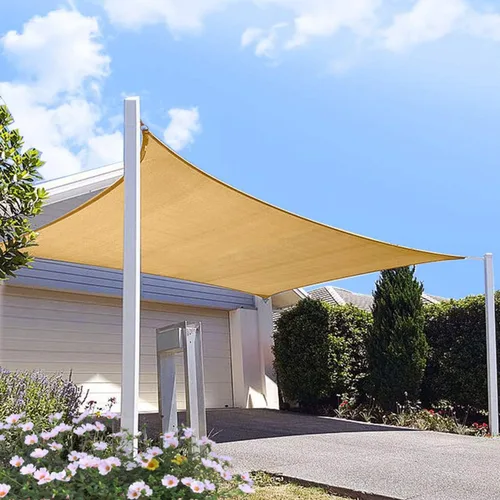 Miniatura 7 de E&K Sunrise - Toldo tipo vela rectangular de 20 x 20 pies, con anilla de acero y cable de alambre, protección UV, para pérgola, patio, jardín