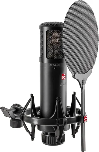 Miniatura 10 de SE ELECTRONICS - Micrófono condensador cardioide de diafragma grande 2200 con montura de choque y filtro