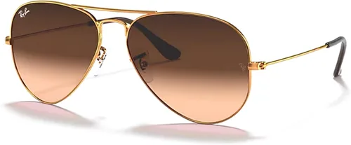 Ray-Ban RB3025 - Lentes de sol de aviador de metal para hombre y mujer + paquete con kit de cuidado de gafas iWear de diseñador