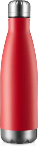 Miniatura 52 de MEWAY Botella de agua deportiva de 17 onzas con aislamiento al vacío, de acero inoxidable, a prueba de fugas, doble pared en forma de cola, mantiene