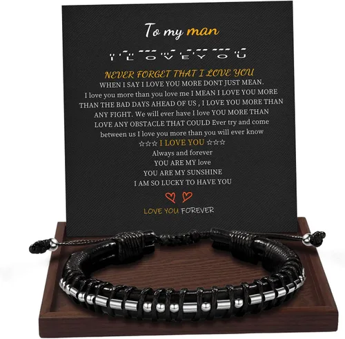 Miniatura 85 de Regalos inspiradores para hombres, pulseras con código morse, pulseras para hombre, regalos de graduación para él, Día del Padre, pulsera de cuero