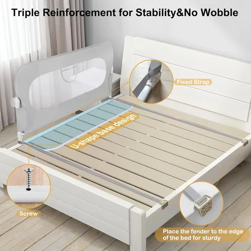 Miniatura 4 de Riel de cama para niños pequeños, rieles para camas infantiles abatibles para cama individual, matrimonial, Queen, King, litera, protector de riel