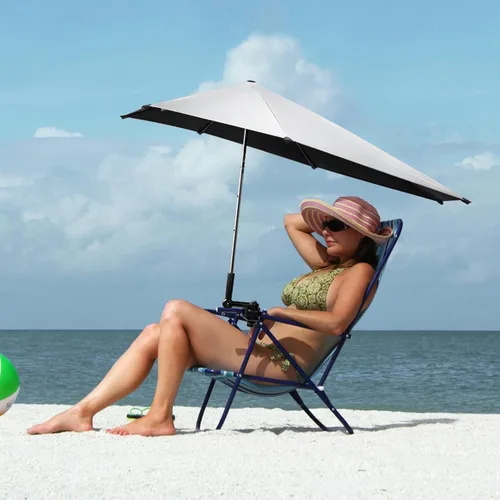Miniatura 9 de G4Free Sombrilla de silla de altura ajustable UPF 50+ con abrazadera universal para silla de playa, carrito de golf, silla de ruedas, cochecito