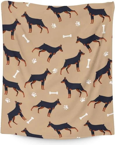 Miniatura 15 de Doberman - Manta suave, mullida y cálida, manta pequeña de 30 x 40 pulgadas para sofá, oficina, regalo verde lindo para los amantes de los perros