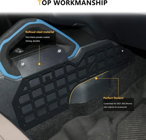Miniatura 5 de Molle Panel para Ford Bronco 2021 2022 2023 2024 2025 2/4 puertas Accesorios interiores de 2/4 puertas, almacenamiento de consola central