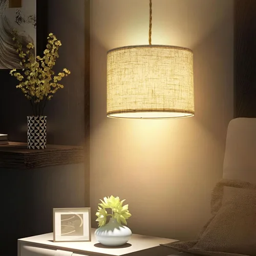 Miniatura 3 de KUAUGST - Luz colgante enchufable, lámpara colgante con cable enchufable con interruptor regulable, lámpara colgante con 15 pies de cuerda