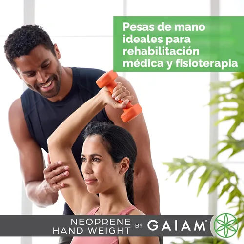 Miniatura 5 de Gaiam Mancuerna para mano (se vende en una sola) – Mancuerna con revestimiento de neopreno para ejercicio y acondicionamiento físico en casa