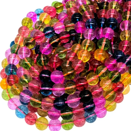 Miniatura 24 de Cuentas de ágata de pavo real natural de 0.236 in, cuentas redondas lisas de materiales de bricolaje, pulsera, collar, aretes, fabricación de joyas