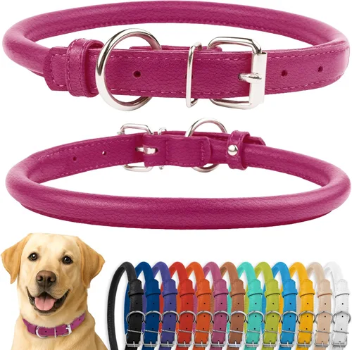 Miniatura 58 de CollarDirect Collar de perro con tachuelas, collares de cuero para mascotas para perros pequeños, medianos y grandes, acolchado suave, marrón, negro