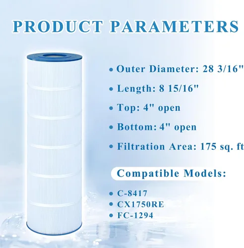 Miniatura 2 de Filtro de piscina compatible con CX1750RE, C1750, C-8417, PA175, 817-0175P, PXC175, FC-1294, 1 paquete