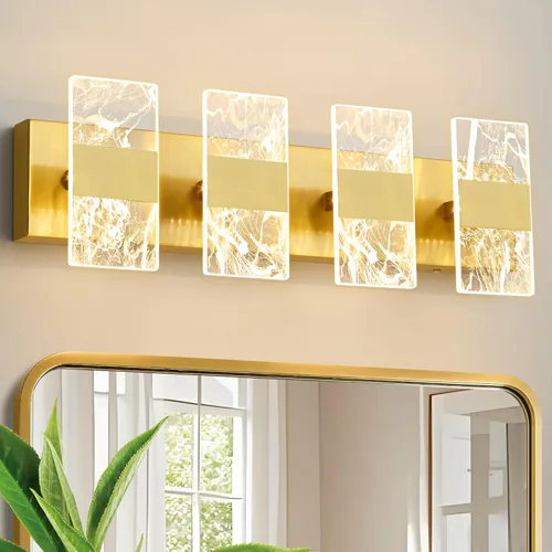 Miniatura 18 de Luminarias LED Modernas para Baño Regulables de 3 Luces Doradas para Tocador, Luminaria de Iluminación Ajustable 5CCT Luces de Tocador Sobre Espejo