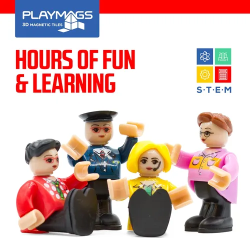 Miniatura 4 de Playmags Figuras Magnéticas Conjunto Comunitario de 15 Piezas – Personas de Juego Perfectas para Bloques de Construcción de Baldosas Magnéticas