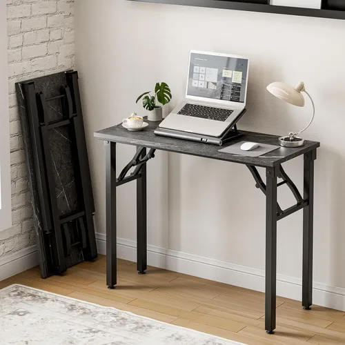 Miniatura 19 de Frylr Pequeño escritorio plegable para computadora, mesa portátil de 35.8 pulgadas para manualidades y estudio, escritorio ligero para espacios