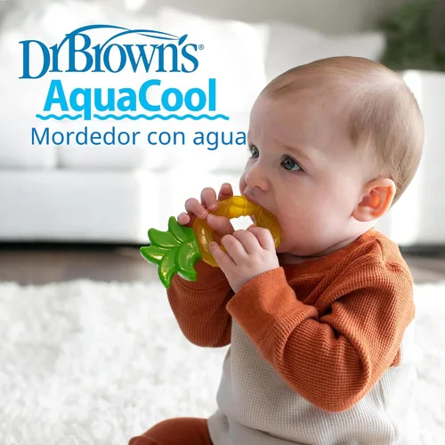 Miniatura 8 de Dr. Brown's AquaCool - Mordedor para bebé con agua, juguete refrescante para encías adoloridas, sabor manzana y piña, libre de BPA, para bebés de 3