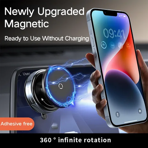 Miniatura 2 de Soporte magnético para teléfono con succión ultra al vacío, soporte para teléfono MagSafe giratorio de 360°, soporte de teléfono con ventosa fuerte