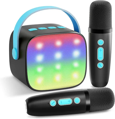 Miniatura 10 de YLL Mini máquina de karaoke para niños y adultos, regalos de cumpleaños para niños de 3, 4, 5, 6, 7, 8, 9 años o más, altavoz Bluetooth portátil