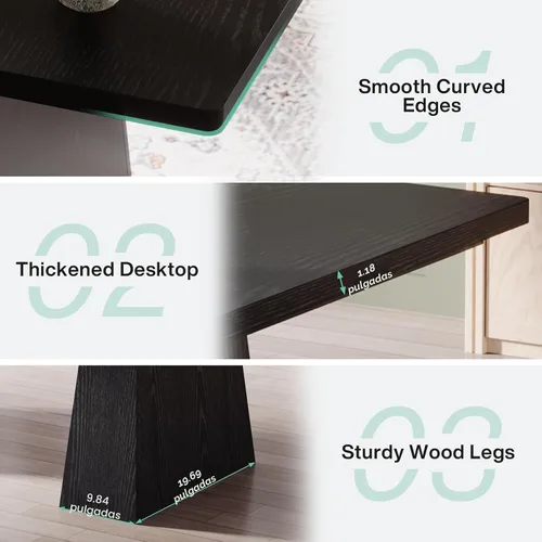 Miniatura 7 de Tribesigns Escritorio ejecutivo de 63 pulgadas, escritorio grande para computadora de oficina con doble pedestal, estaciones de trabajo modernas