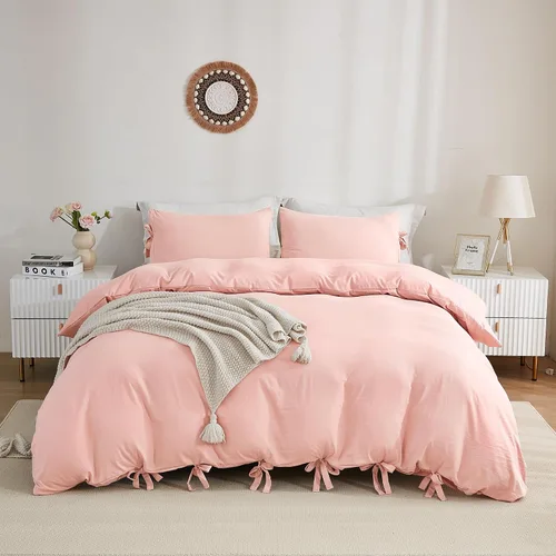 Miniatura 10 de annadaif - Juego de funda de edredón color beige, tamaño Full (79 x 90 pulgadas), 3 piezas (1 funda de edredón, 2 fundas de almohada), microfibra