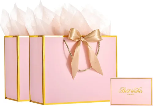 Miniatura 45 de Powbrace Bolsa de regalo de cumpleaños número 30 negra de 13 pulgadas con papel de seda y tarjeta de felicitación para fiestas, bolsa de regalo