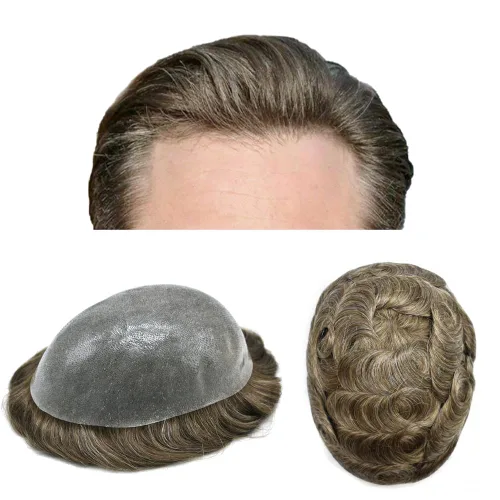 Miniatura 17 de Hair Nature - Tupé para hombres, sistema de repuesto de piezas de cabello humano, unidades de pelo negro con bucle en V de piel fina, 100% cabello