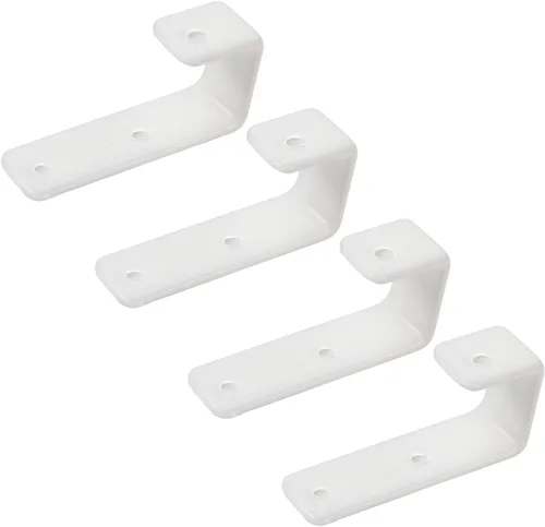 Miniatura 11 de Paquete de 8 ganchos para escalera de litera, ancho interior de 1 pulgada, soportes de gancho en J resistentes de hierro revestido de vinilo