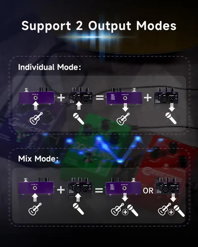 Miniatura 6 de Pedal de efectos vocales FLAMMA FV03 Procesador de voz Amplificador vocal Stompbox Efectos de cambio de voz que suenan como Robot Masculino Femenino