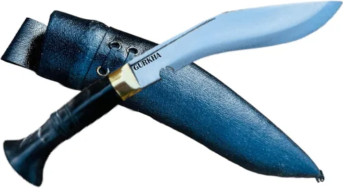 Gurkha Auténtico cuchillo Kukri Kukri en general de 11 pulgadas, cuerno de bilton especial, mini hoja fija de 5.25 pulgadas, acero al carbono de