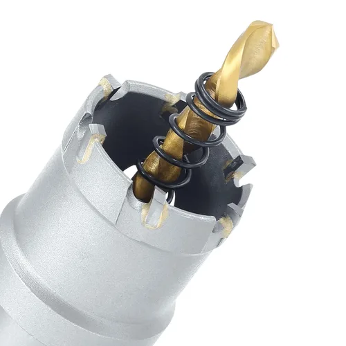 Miniatura 4 de Luomorgo 1-1/2" 1.496 in TCT Sierra de agujero de carburo de tungsteno con punta de carburo de tungsteno con 2 brocas piloto chapadas en titanio
