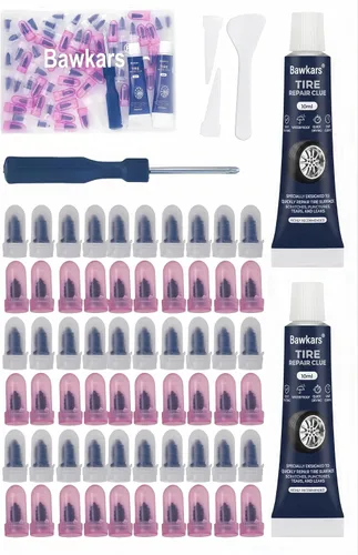Miniatura 9 de 60 clavos de goma para reparación de neumáticos, kits de reparación de neumáticos al vacío, tornillos de goma en espiral, herramienta