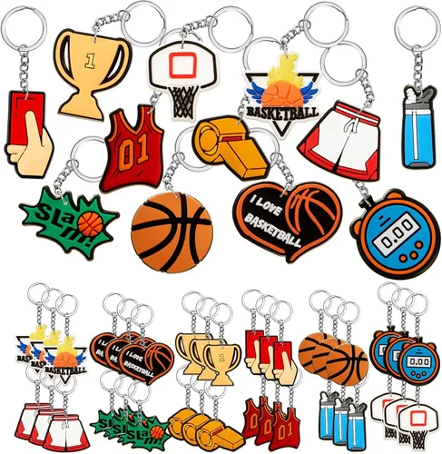 Miniatura 12 de Batiyeer Llaveros a Granel Artículos de Fiesta Llaveros de Pelota Deportiva Llaveros Divertidos Regalos para Suministros de Cumpleaños