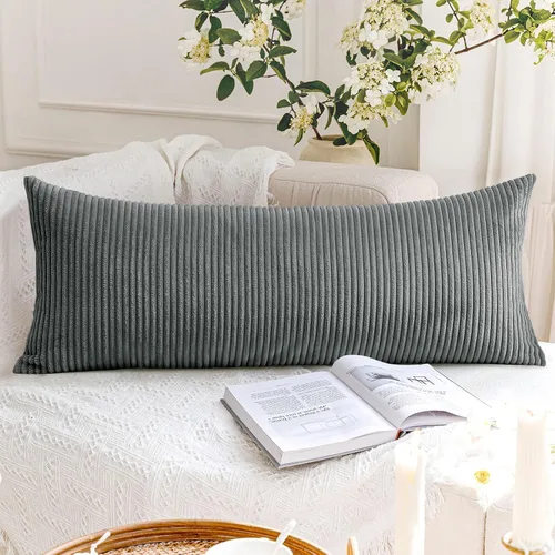 Miniatura 239 de Artscope Fundas de Almohada de Pana a Rayas Acogedoras Súper Suaves Decorativas Cuadradas Fundas de Cojín para Sofá Sillón Dormitorio Decoración