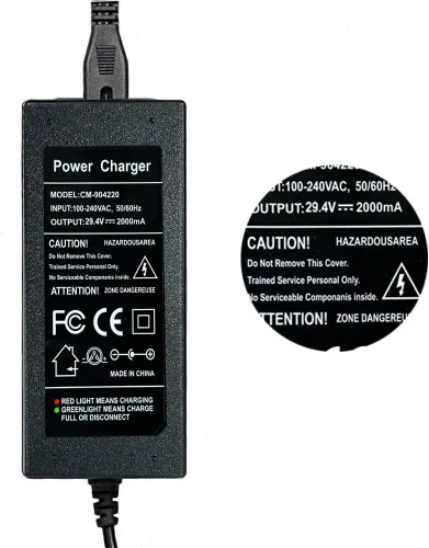 Miniatura 5 de Cargador de 29.4V 2A 5 enchufes para scooter 24V 25.2V 25.6V batería de litio, paquete DC 5.5 * 2.1 con 0.315 in 3 clavijas/0.472 in 3