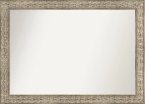Miniatura 80 de Amanti Art Espejo de baño plateado para sobre fregadero, 26 x 26 pulgadas, espejo cuadrado de níquel pulido, marco de madera tradicional mediano, se