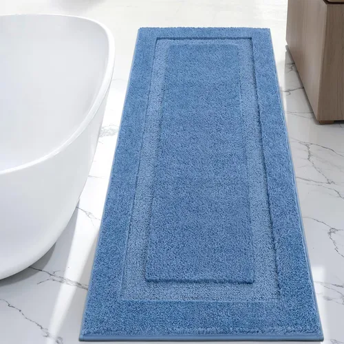 Miniatura 54 de SHACOS Alfombras de baño súper suaves y esponjosas de 24"x36" antideslizantes, lavables, alfombras de baño absorbentes, alfombras para suelo de Gris