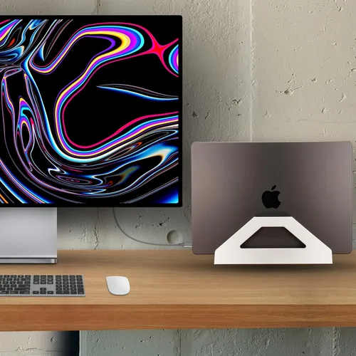 Miniatura 2 de Soporte vertical para laptop, soporte de ahorro de espacio para MacBook con ajuste de ancho sin herramientas, bonito aluminio anodizado