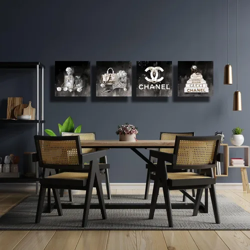 Miniatura 2 de Meetdeceny Arte de Pared de Moda para Sala de Estar - Decoración de Pared en Blanco y Negro para Habitaciones de Mujeres y Niñas - Impresiones