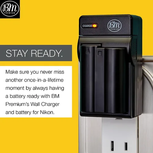 Miniatura 5 de BM Premium Paquete de 2 baterías EN-EL15C de alta capacidad y cargador para Nikon Zf, ZR, Z5, Z5 II, Z6, Z6 II, Z6 III, Z7, Z7II, Z8, D500 D600 D750