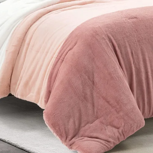 Miniatura 7 de Lush Decor Juego de edredón para niños de 3 piezas de felpa suave y esponjosa para todas las estaciones, tamaño matrimonial/queen, rosa polvoriento