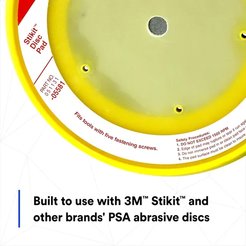Miniatura 3 de 3M Stikit - Almohadilla de disco, 05581, 8 pulgadas, para discos PSA, lijadora, cuerpo de espuma duradero, libre de polvo, de fábrica