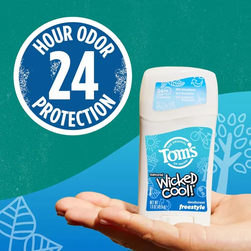 Miniatura 6 de Tom’s of Maine Freestyle ¡Locamente genial! Desodorante natural para adolescentes, barra de desodorante sin aluminio, 1.6 onzas (paquete de 3)