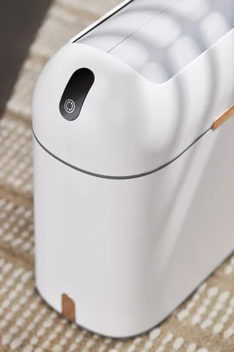 Miniatura 5 de ELPHECO Cubo de basura para baño, 2.5 galones, con sensor de movimiento, impermeable, con tapa de mariposa, decoración de baño, cesta de basura