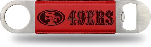 Miniatura 14 de Rico Industries NFL - Hoja de barra grabada con láser de piel sintética, gran accesorio para bebidas para el día del juego