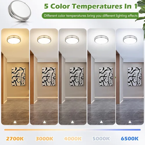 Miniatura 3 de Luces de Techo LED de 12 Pulgadas 36W, 2700K/3000K/4000K/5000K/6500K Ajustables de Montaje Empotrado, 3200LM Súper Brillantes Regulables Accesorio