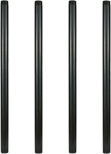 Miniatura 11 de GeilSpace Tubo de metal negro precortado de 1 x 28 pulgadas, acero industrial que se adapta a tubos y accesorios roscados negros estándar de una
