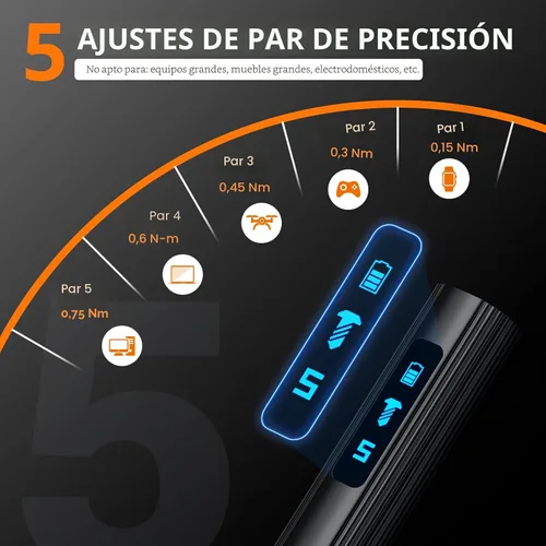 Miniatura 8 de JOREST Mini destornillador eléctrico 155 en 1 inalámbrico, juego de destornilladores eléctricos de precisión, 5 niveles de par (máximo 0.75 N.m)