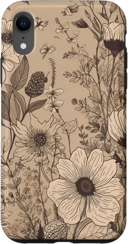 Miniatura 24 de Funda para iPhone 13 Pro Beige Tan Wildflower Floral Minimal Flower Boho